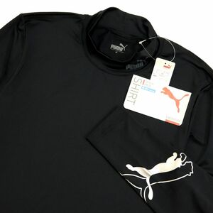 ●送料390円可能商品 プーマ PUMA 新品 メンズ 速乾 ハイネック 長袖 コンプレッション シャツ インナー 黒[3SPU121-BKSLV-LL] 三 参★QWER