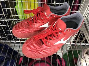 mizuno ミズノ サッカーシューズ スパイク 25.5cm レッド モナルシーダネオP1GA SS-369047