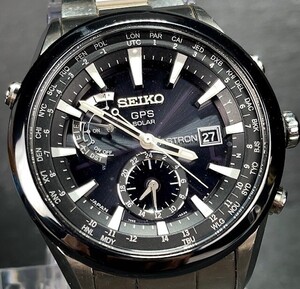 超美品 セイコー SEIKO アストロン ASTRON メンズ GPS ソーラー 腕時計 ウォッチ チタン ブラック文字盤 7Xシリーズ SBXA003 7X52-0AA0