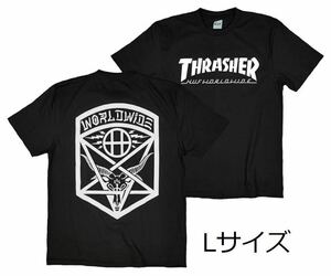 Tシャツ 黒 スラッシャー ストリート系 スケードボード 半袖 スケボー サーフィン HUF スノボー Lサイズ