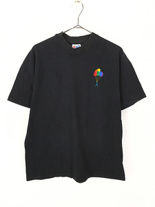 レディース 古着 90s USA製 カラフル 風船 ワンポイント 刺しゅう Tシャツ L 古着