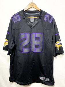 ■ NIKE ナイキ NFL Vikings バイキングス #28 PETERSON フットボール ユニフォーム サイズL アメカジ アメフト ブラック ■