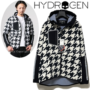 未使用 ハイドロゲン ソフトシェル ゴルフ ジャケット SOFTSHELL GOLF JKT フード付き ブルゾン XXL 黒 白 メンズ アウター HYDROGEN GOLF