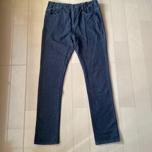 送料込み　ZARA BOYS ウエストゴム調節可ストレートパンツ　黒ブラックデニム色　裏あったか　160cm 13/14 送料無料