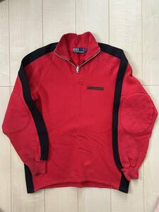 レア RL2000 POLO RALPH LAUREN 90S ジップアップスウェット 赤黒 M ナイガイ製 HI-TECH 1992 1993 PWING ヴィンテージ RL ポロカントリー