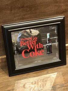 Coca-Cola コカコーラ パブミラー 鏡 縦約27cm×横約32cm 中古現状品 ① アンティーク レトロ アメリカ雑貨
