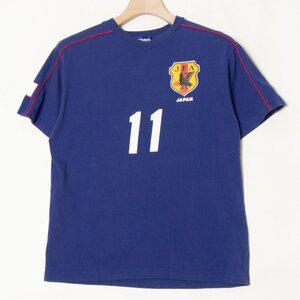 メール便◯ サッカー日本代表 JFA 半袖 Vネック Tシャツ 青/ブルー サイズ150 11 SUZUKI 鈴木隆行 スポーツ ユニフォーム キッズ 男の子