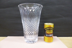 ヴァルサンランベール ベルギー 花瓶　花器　フラワーベース　クリスタル クリア 高さ20cm Val Saint Lambert crystal vase Belgian 