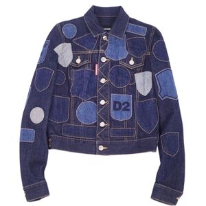 美品 ディースクエアード DSQUARED2 デニムジャケット トラッカージャケット パッチワーク アウター レディース 36 cf05od-rm05f10106