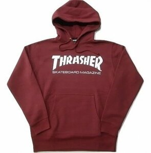 JB即決 THRASHER スラッシャー MAG LOGO マガジンロゴ プルオーバーフードスウェット パーカー バーガンディー XLサイズ 新品