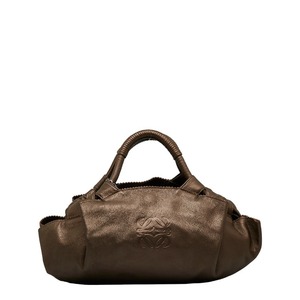 ロエベ アナグラム ハンドバッグ ブラウン レザー レディース LOEWE 【中古】