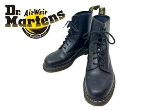 三784☆【中古品】Dr.Martens ドクターマーチン ブーツ UK8 USA9 EU42 ブラック 1460 8ホール プレーントゥ レースアップブーツ☆