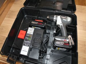 動作品 Panasonic 充電自動変速ドリルドライバー 14.4V EZ7443LS2S-H 急速充電器 電池パック2個 専用ケース付 パナソニック 中古 USED品