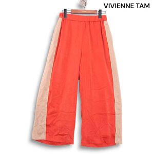 VIVIENNE TAM ヴィヴィアンタム 秋冬 サイドライン♪ ワイド イージー パンツ Sz.38　レディース 日本製　K4B00960_B#Q