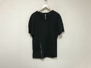 本物ダブルジェイケイwjkコットンVネックジップ半袖TシャツメンズサーフアメカジミリタリービジネススーツL黒ブラック日本製