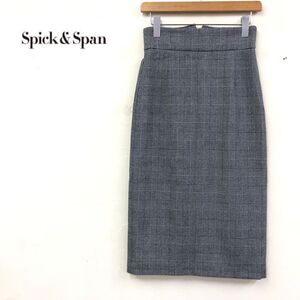 1O1007-J◆良品 日本製 spick and span スピックアンドスパン 総柄タイトスカート◆S36 グレンチェック レディース ハイウエスト 秋冬