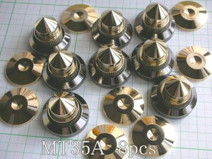 管理番号＝4B116 　金属製　(真鍮に金メッキ)　インシュレーター　 MT35A　 8個セット