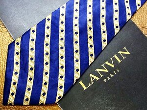 ★良品★3R04341【LANVIN】ランバン「花 螺旋 ストライプ 柄」ネクタイ