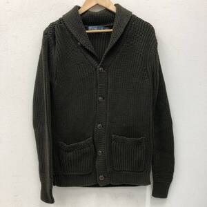 ⑳POLO RALPH LAUREN ポロ ラルフローレン カーディガン 厚手 M KHK カーキ コットン RN41381 ニット