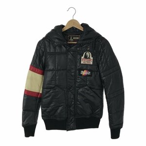 HYSTERIC GLAMOUR ヒステリックグラマー 0104AB01 PRIMALOFT 中綿ジャケット ナイロンブルゾン アウター F ブラック フード付 ワッペン