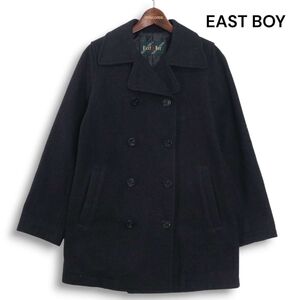 EAST BOY イーストボーイ 秋冬 メルトン ウール♪ スクール Pコート Sz.7　レディース グレー 女子 学生 通学　K4T01910_B#N