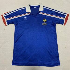 アディダス　adidas サッカー　フランス代表　ユニホーム　1986 メキシコW杯　#10 プラティニ選手　サイズM used