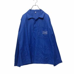 ユーロワークジャケット 48 Lサイズ カバーオール 青 ブルー 古着卸 アメリカ仕入れ a411-5663