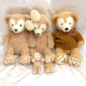 S3868 ☆ Disney Bear ディズニー テディベア ダッフィー シェリーメイ 約45cm ぬいぐるみバッジ 約15cm 5体 セット 正規品