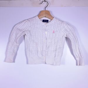 POLO RALPH LAUREN 　キッズ　子供用　カーディガン　アウター　ニット　セーター　ホワイト