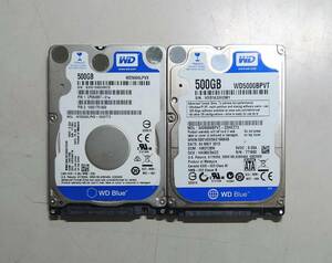 KN3753 【中古品】 WD WD5000BPVT WD5000LPVX 500GB HDD 2個セット