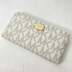 MICHAEL KORS マイケルコース 35H5GJSZ7B ラウンドファスナー 長財布 財布 トラベルケース 白 ホワイト 美品