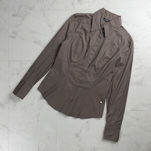 美品 Weekend Max Mara ウィークエンド マックスマーラ 比翼シャツブラウス トップス レディース 茶色 ブラウン サイズM*TC951