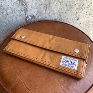 PORTER YOSHIDA FREE STYLE Long Wallet ポーター 吉田カバン フリースタイル 2つ折り 長財布 ウォレット キャメル ウレタンコーティング