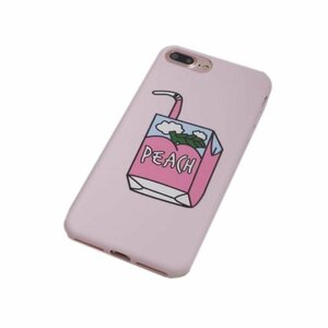 iPhone 8 Plus/7 Plus(兼用) カバー デザインアート ケース ゴム製 ソフト 絵柄 アイフォン8プラス 絵画絵柄 かわいい TPU ピーチドリンク