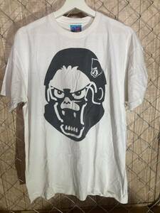 A BATHING APE アベイシングエイプ　半袖プリントTシャツ　猿顔　19932005 バーコード　size:L