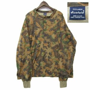 ビッグサイズ XXXL USA製 デュオフォールド duofold ヘンリーネック ツーレイヤー サーマル Tシャツ ロンT 古着 ビンテージ 2AU3099