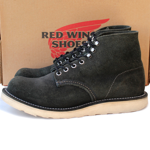 USA製・生産終了★Red Wing SHOES レッドウィング★6inch CLASSIC ROUND US7D 8174 ラフアウトレザー ブラック メンズ ワークブーツ p i-55