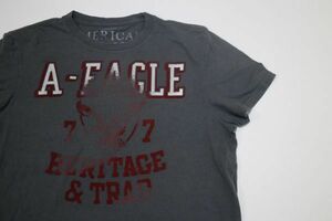 【古着美品アメリカンイーグルプリントロゴTシャツ灰色M】AMERICANEAGLE OUTFITTERSニューヨークアメカジ