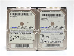 SAMSUNG 2.5インチHDD MP0603H 60GB IDE 2個セット #12893