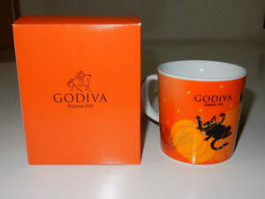 GODIVA ゴディバ 2016年 ハロウィン マグカップ★陶器製 黒猫 ハロウィーン 猫 ねこ ネコ くろねこ クロネコ カラス カボチャ オレンジ