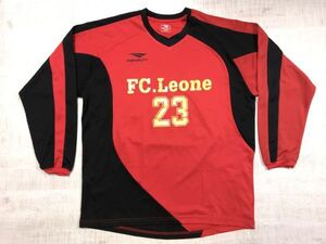 ペナルティー PENALTY スポーツ 社会人サッカー FC LEONE 23 ユニフォーム 長袖 ユニフォーム ゲームシャツ メンズ L 赤/黒