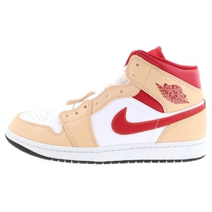 NIKE ナイキ AIR JORDAN 1 MID 554724-201 エアジョーダン 1 ミッドカットスニーカー ホワイト/ベージュ US10/28.0cm