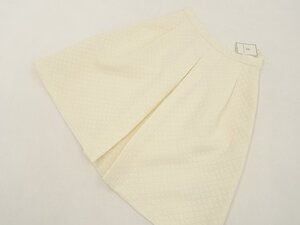 新品タグ付 ロペピクニック ROPE PICNIC ひざ丈 ボックスプリーツスカート 38 クリーム ダイヤ柄 【メール便可】