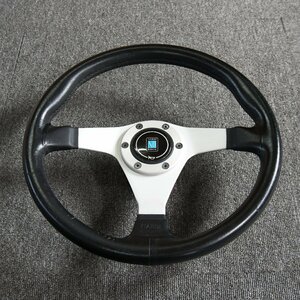 ◆NARDI◆ナルディ◆ハンドル◆ステアリング◆GARA TYPE0◆ブラックレザー◆シルバースポーク◆350φ◆