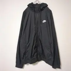 ナイキ NIKE ポリジャケット ワンポイント シンプル 黒 古着