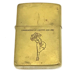 ジッポー ウィンディ COMMEMORATIVE LIGHTER 1932-1982 ゴールドカラー オイルライター 喫煙具 ZIPPO QD061-21