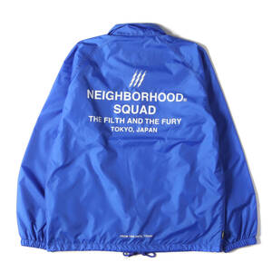 NEIGHBORHOOD ネイバーフッド ジャケット サイズ:L 19SS ブランドロゴ ナイロン コーチジャケット BROOKS / N-JKT ブルー ブランド