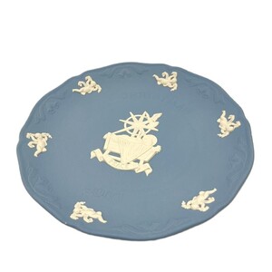 ウェッジウッド WEDGWOOD ジャスパー クリスマスプレート 2003 ペールブルー 皿 陶器