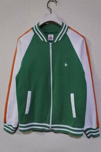 le coq sportif ルコック トラックジャケット ジャージ レディース size M グリーン×ホワイト×オレンジ