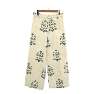 【美品】 SZ Blockprints / エスゼットブロックプリント | DISCO PANT LILY フラワープリント ディスコパンツ | M | ホワイト